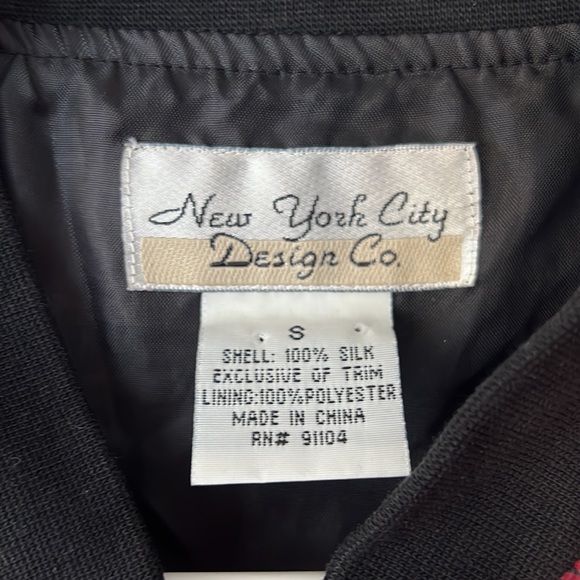 100% Silk Bomber Jacket by New York City Design Co. Size Small - Picture 4 of 8